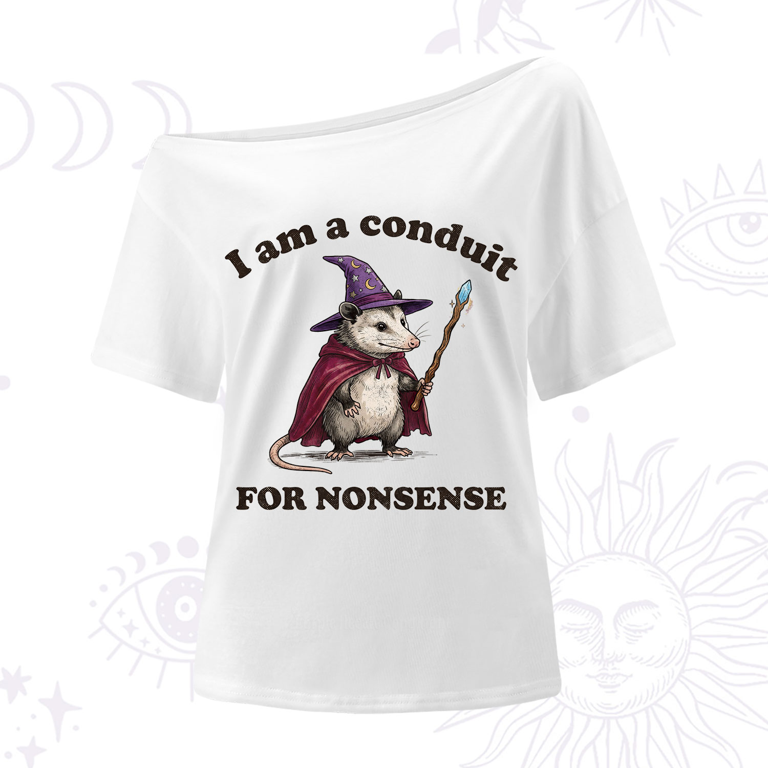 Purplehecate I Am A Conduit for Nonsense Possum One Shoulder T-Shirt