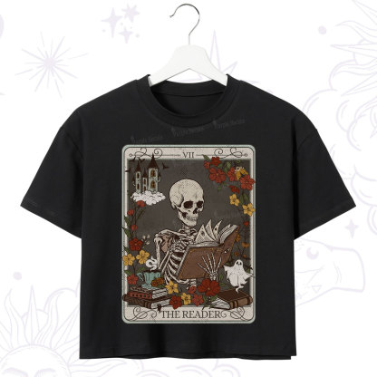 Purplehecate The Reader Tarot Card Crop T-Shirt