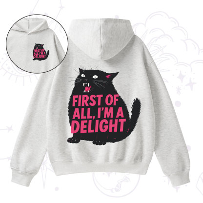 Purplehecate First Of All I'm A Delight Cat Fleece Hoodie Suit
