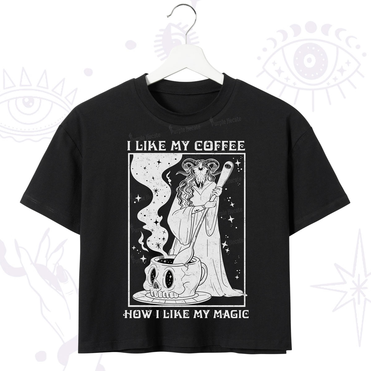Purplehecate I Like My Coffee How I Like My Magic Crop T-Shirt