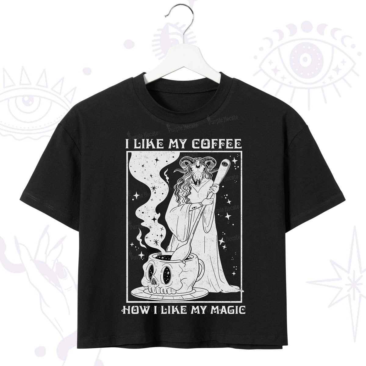 Purplehecate I Like My Coffee How I Like My Magic Crop T-Shirt