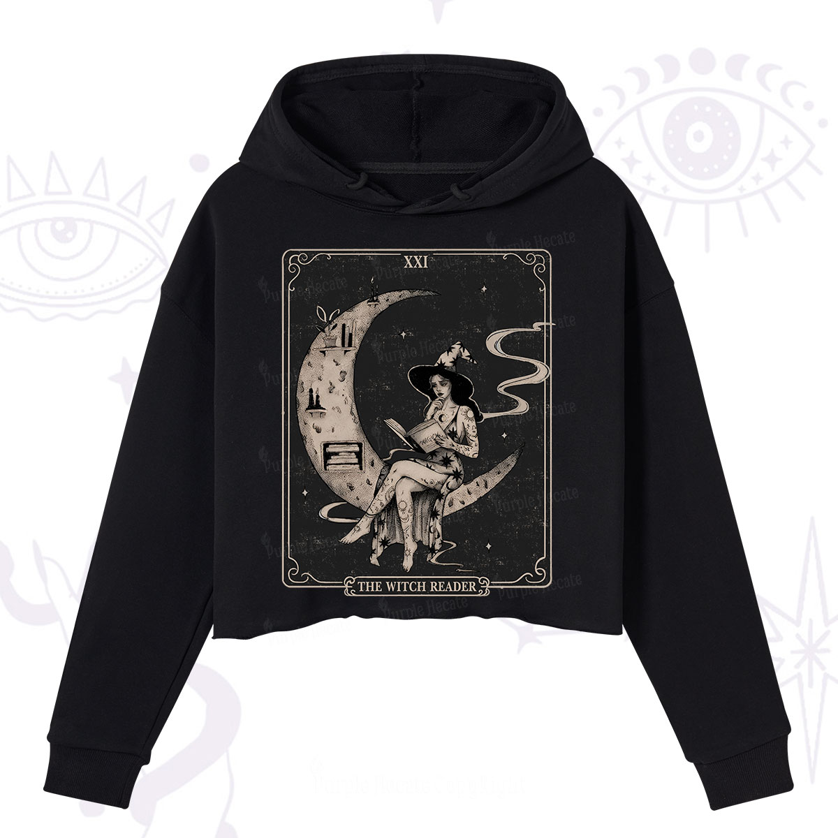 Purplehecate The Witch Reader Crop Hoodie