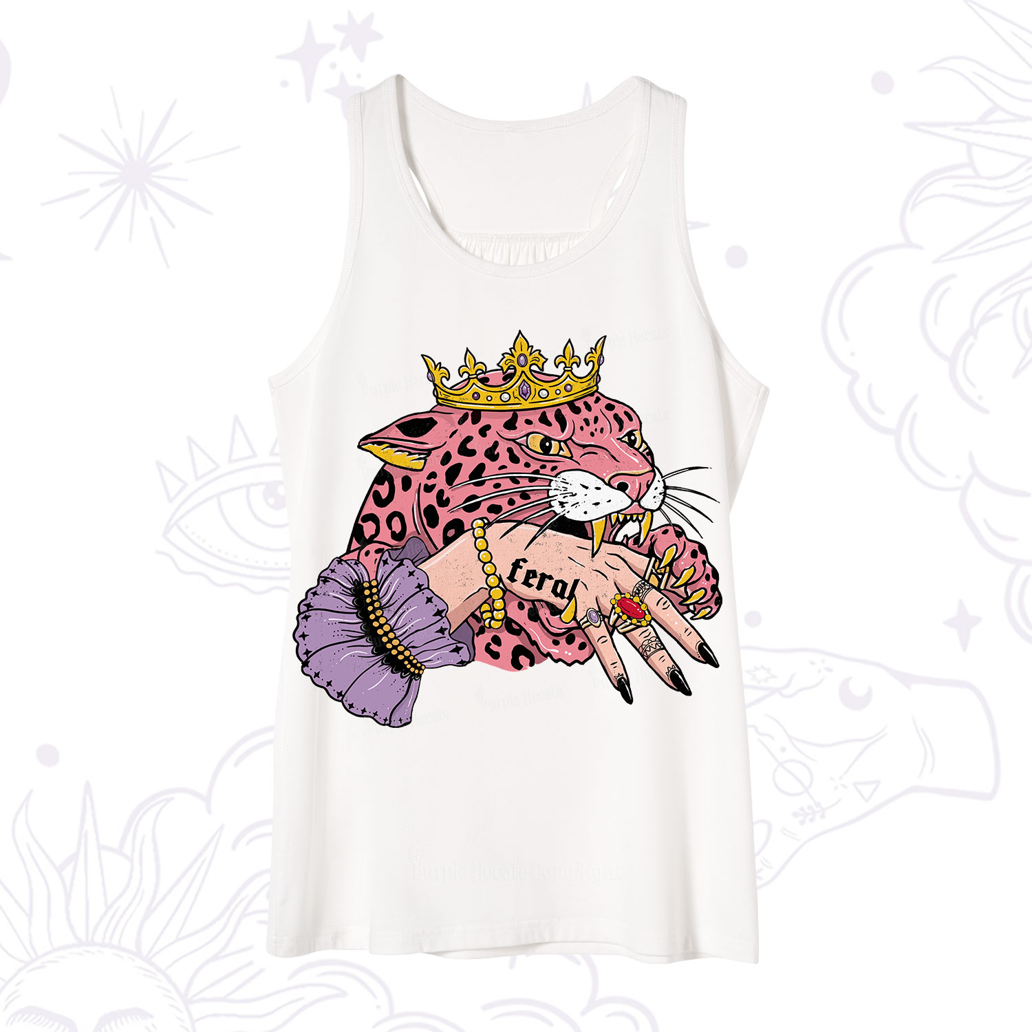 Purplehecate Feral Queen Pink Leopard Tank