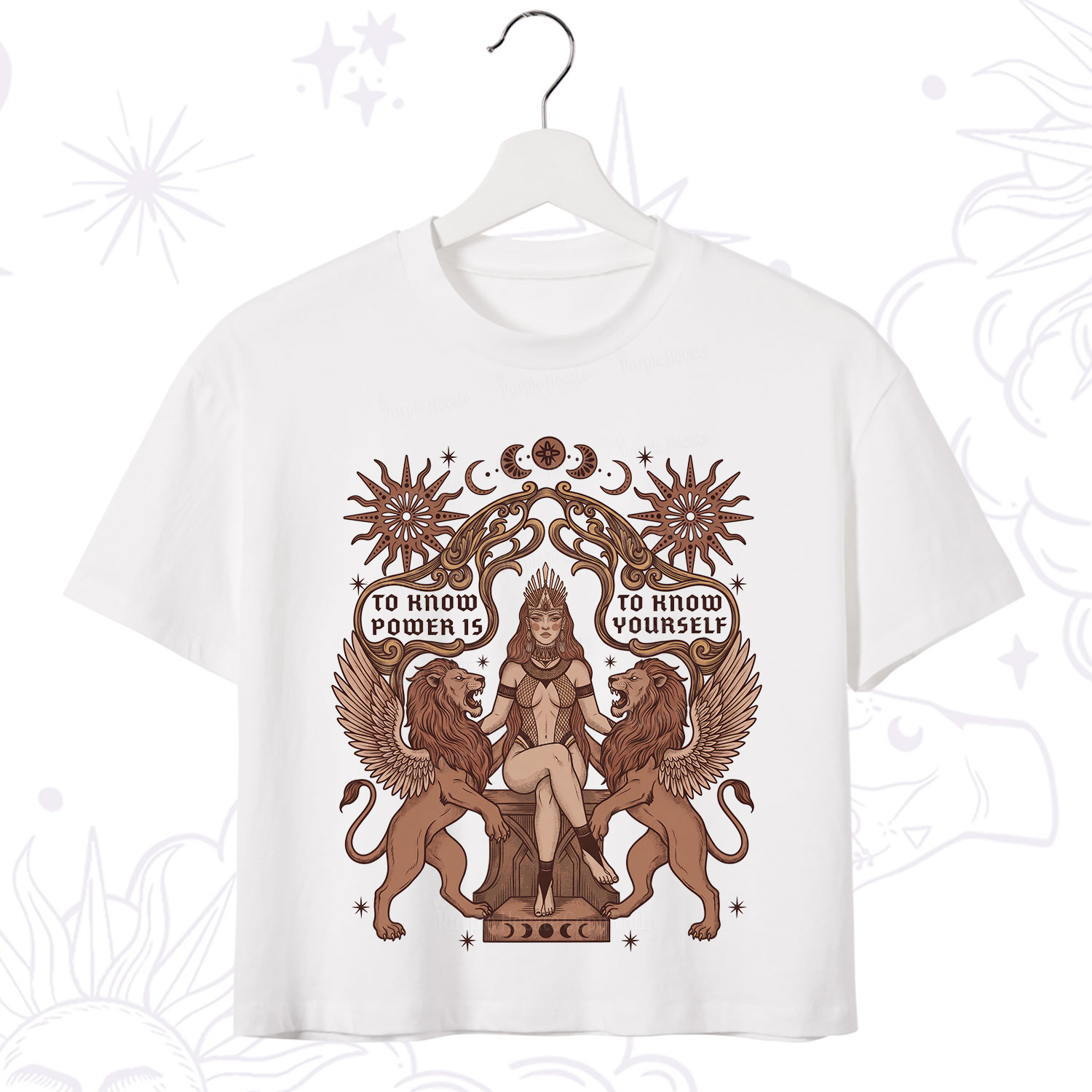 Purplehecate Awakening of Power and Self-Knowledge Crop T-Shirt
