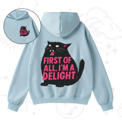 Purplehecate First Of All I'm A Delight Cat Fleece Hoodie Suit