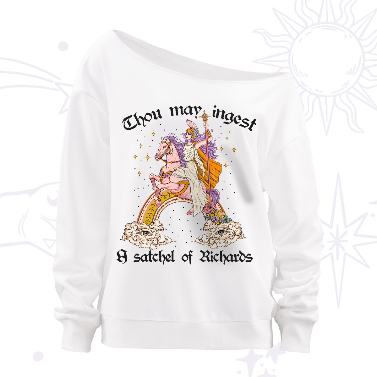 Purplehecate Thou may ingest a satchel of Richards Off The Shoulder Sweatshirt