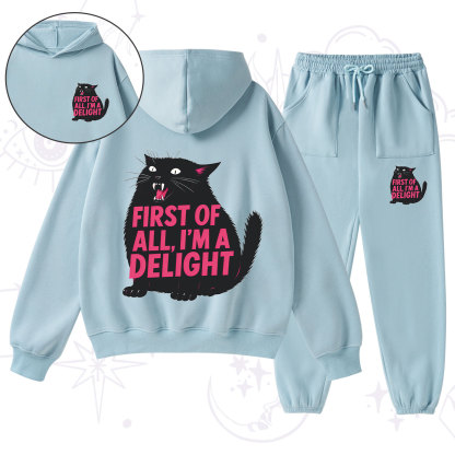 Purplehecate First Of All I'm A Delight Cat Fleece Hoodie Suit