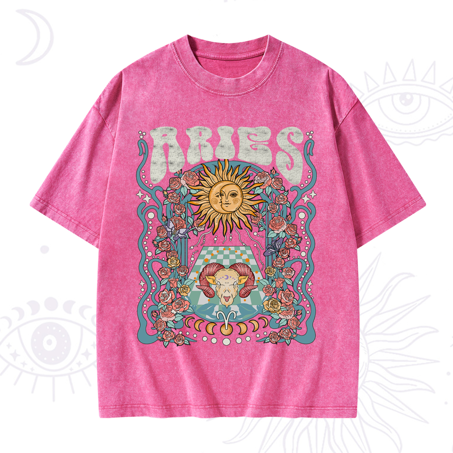 Purplehecate Aries Spirit Zodiac Washed T-Shirt
