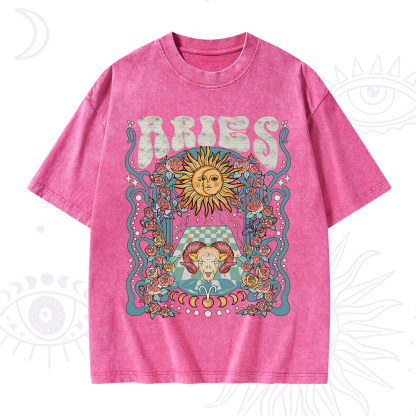 Purplehecate Aries Spirit Zodiac Washed T-Shirt