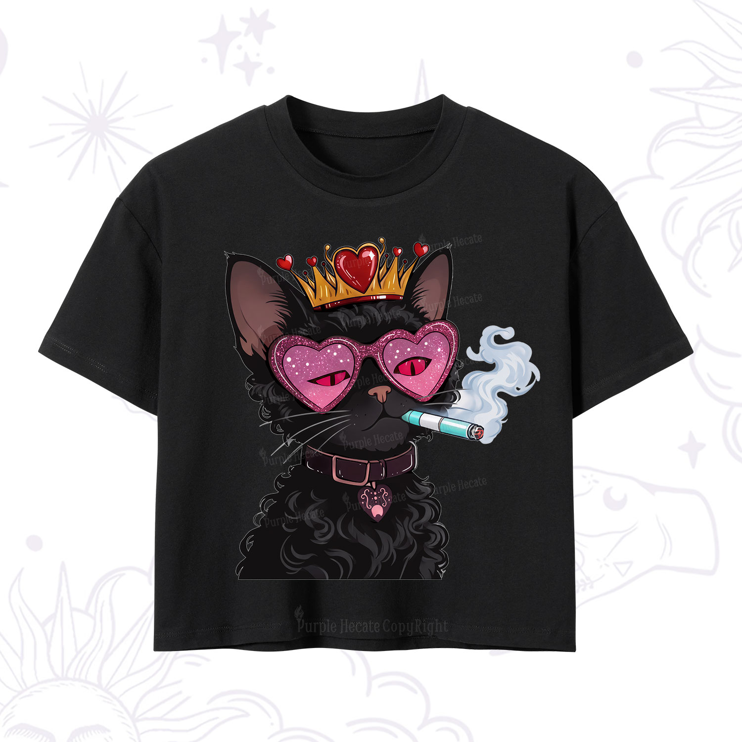 Purplehecate Join the Baddie Era Queen Cat Crop T-Shirt