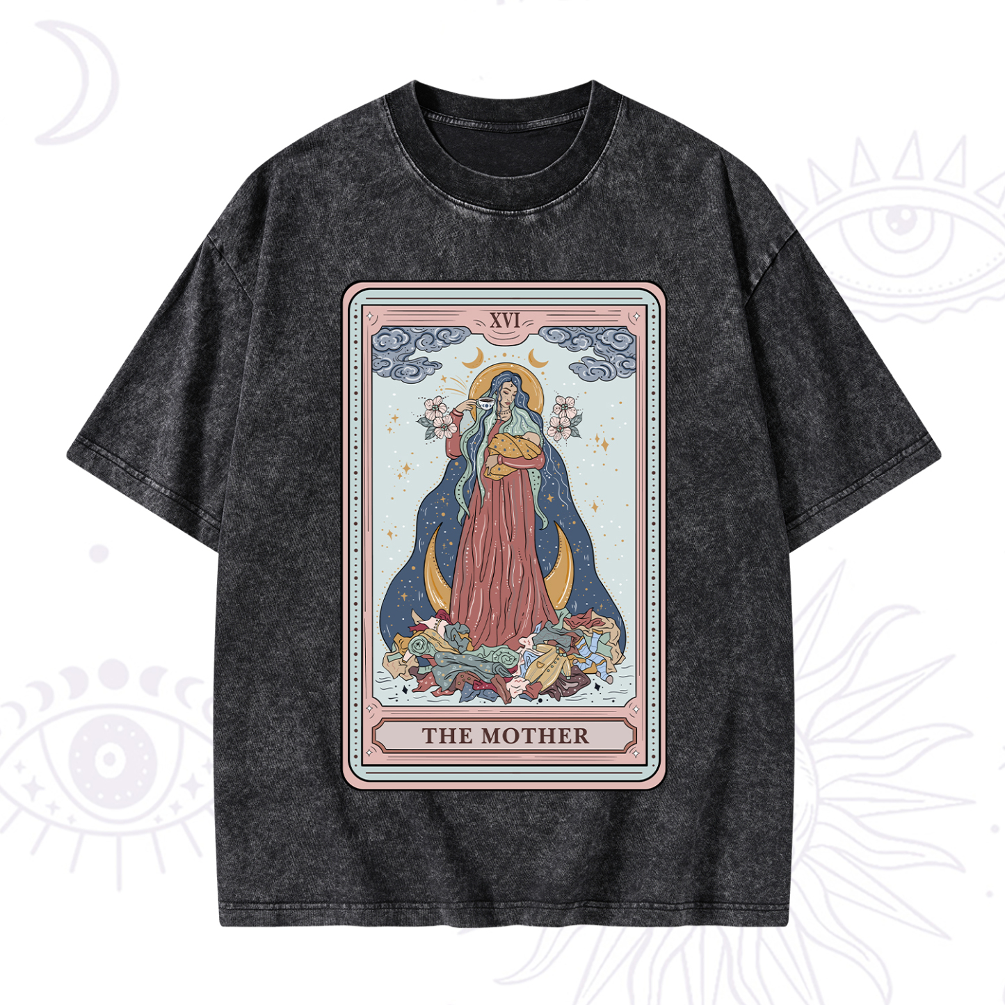 Magic Purplehecate The Mother Tarot Washed T-Shirt