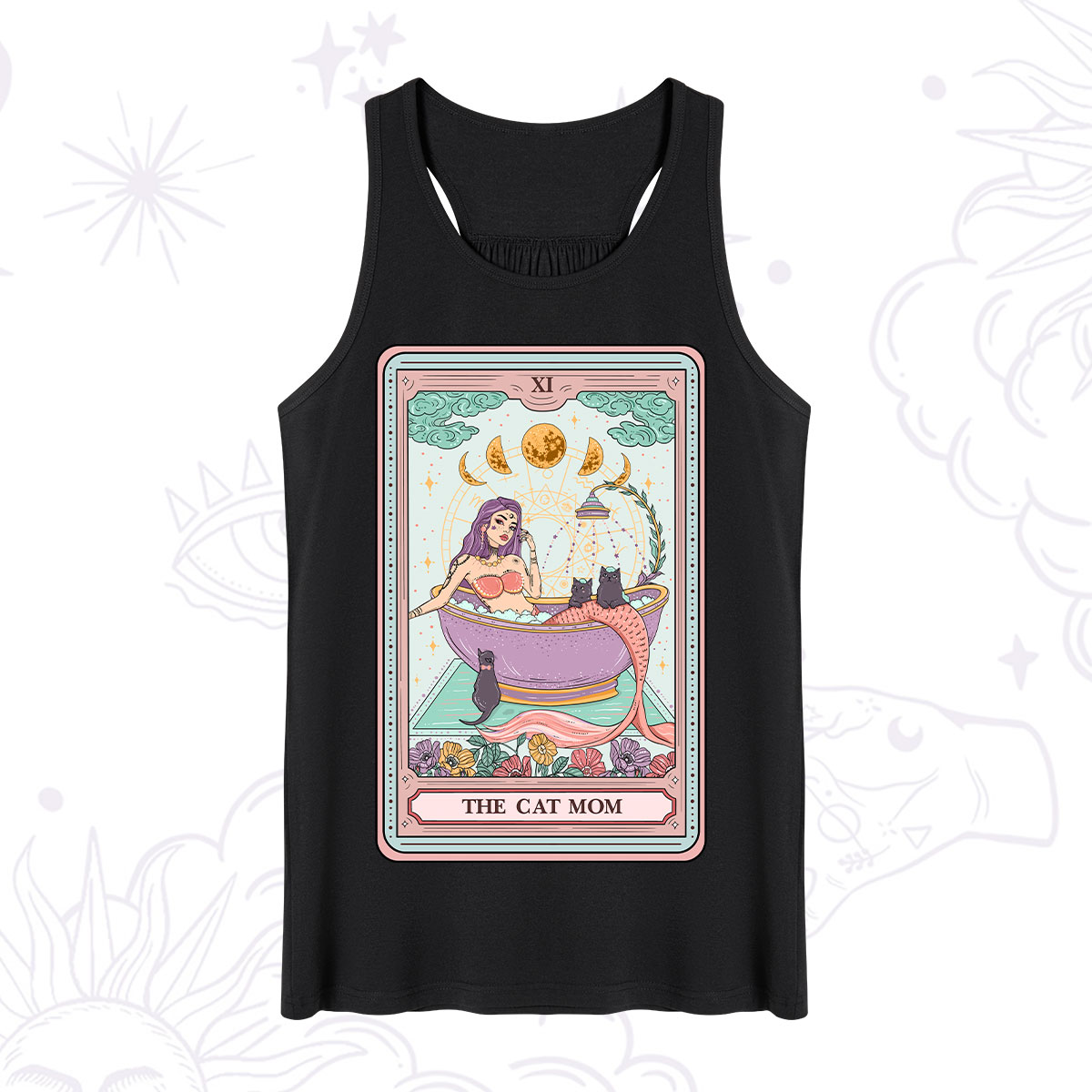 Purplehecate The Cat Mermaid Mom Tarot Card Tank