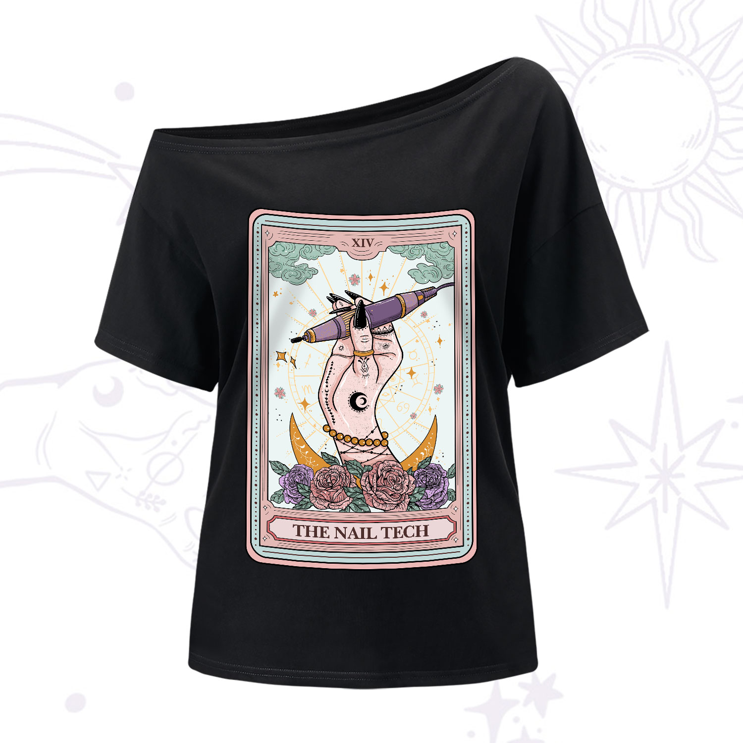 Purplehecate The Nail Tech Tarot Card One-Shoulder T-Shirt