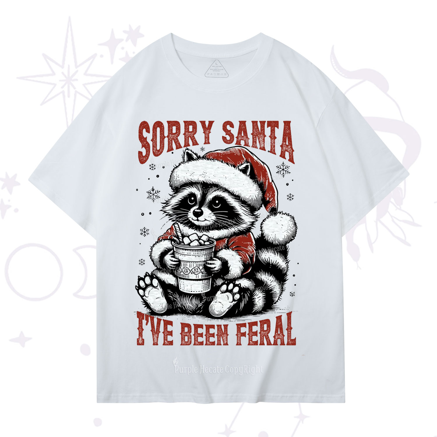 Purplehecate Sorry Santa I've Been Feral Christmas T-Shirt