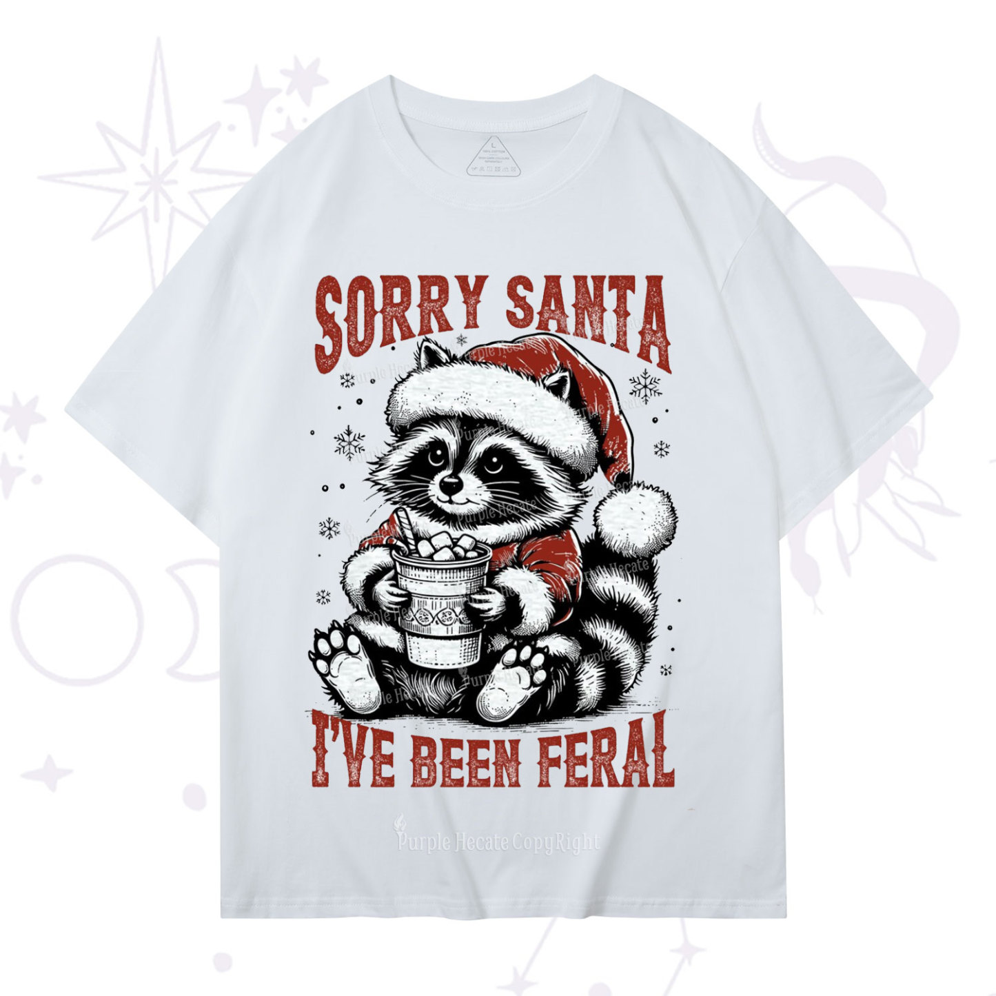 Purplehecate Sorry Santa I've Been Feral Christmas T-Shirt