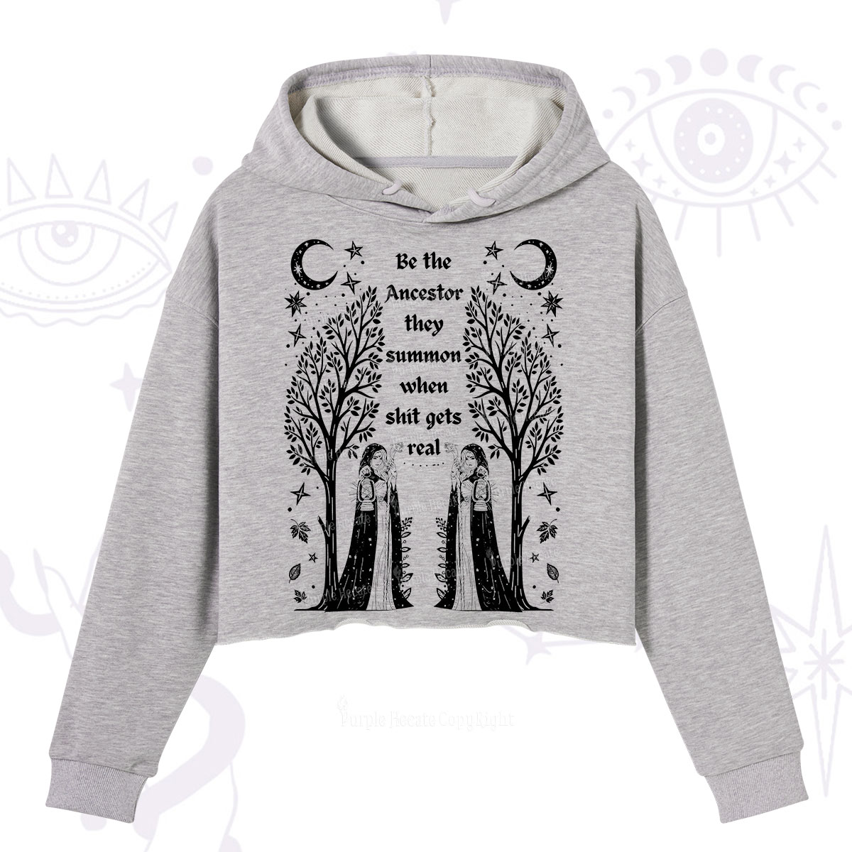 Purplehecate Be The Ancestor They Summon When Shit Gets Real Crop Hoodie