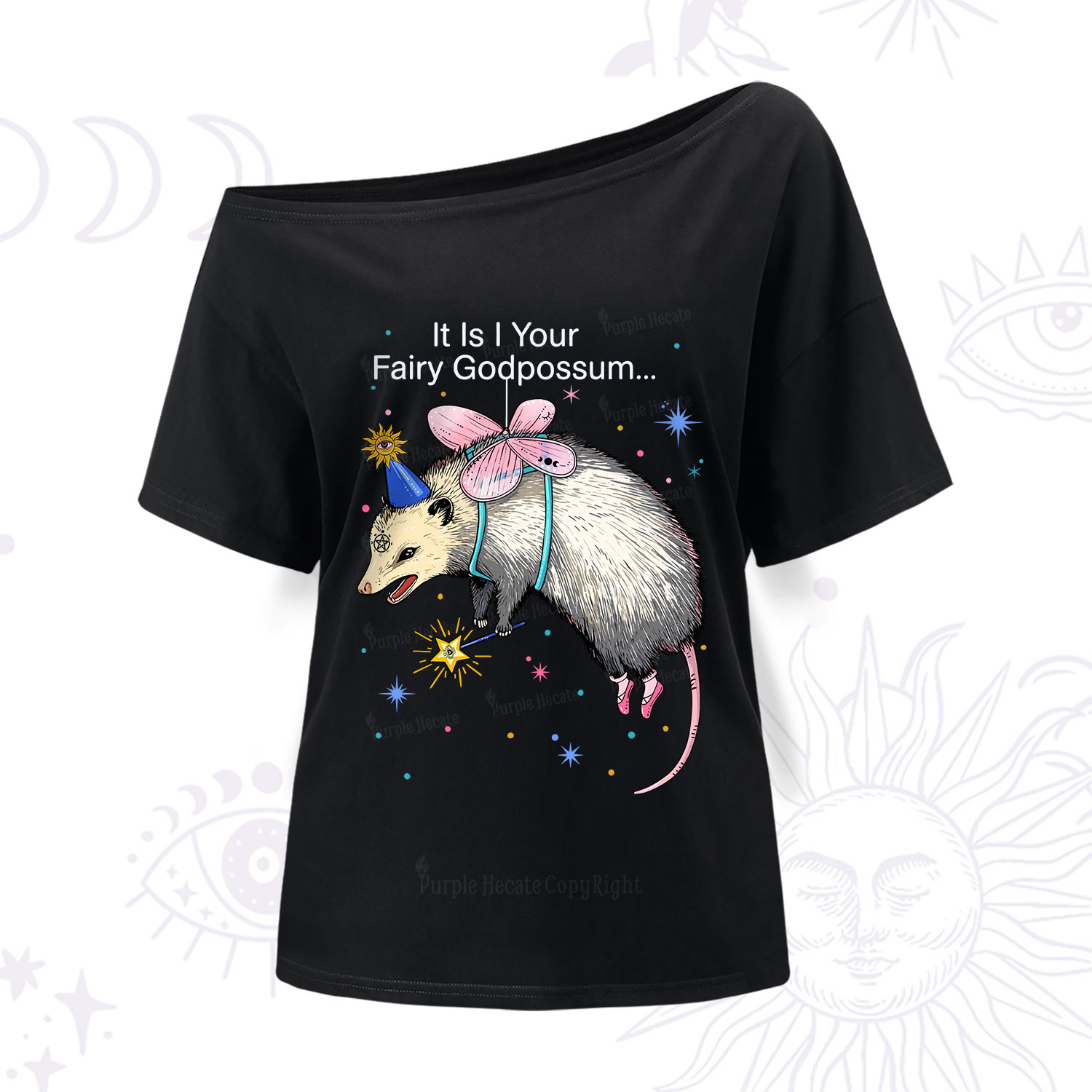 Purplehecate It Is I Your Fairy Godpossum One Shoulder T-Shirt