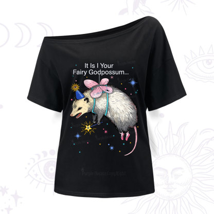 Purplehecate It Is I Your Fairy Godpossum One Shoulder T-Shirt