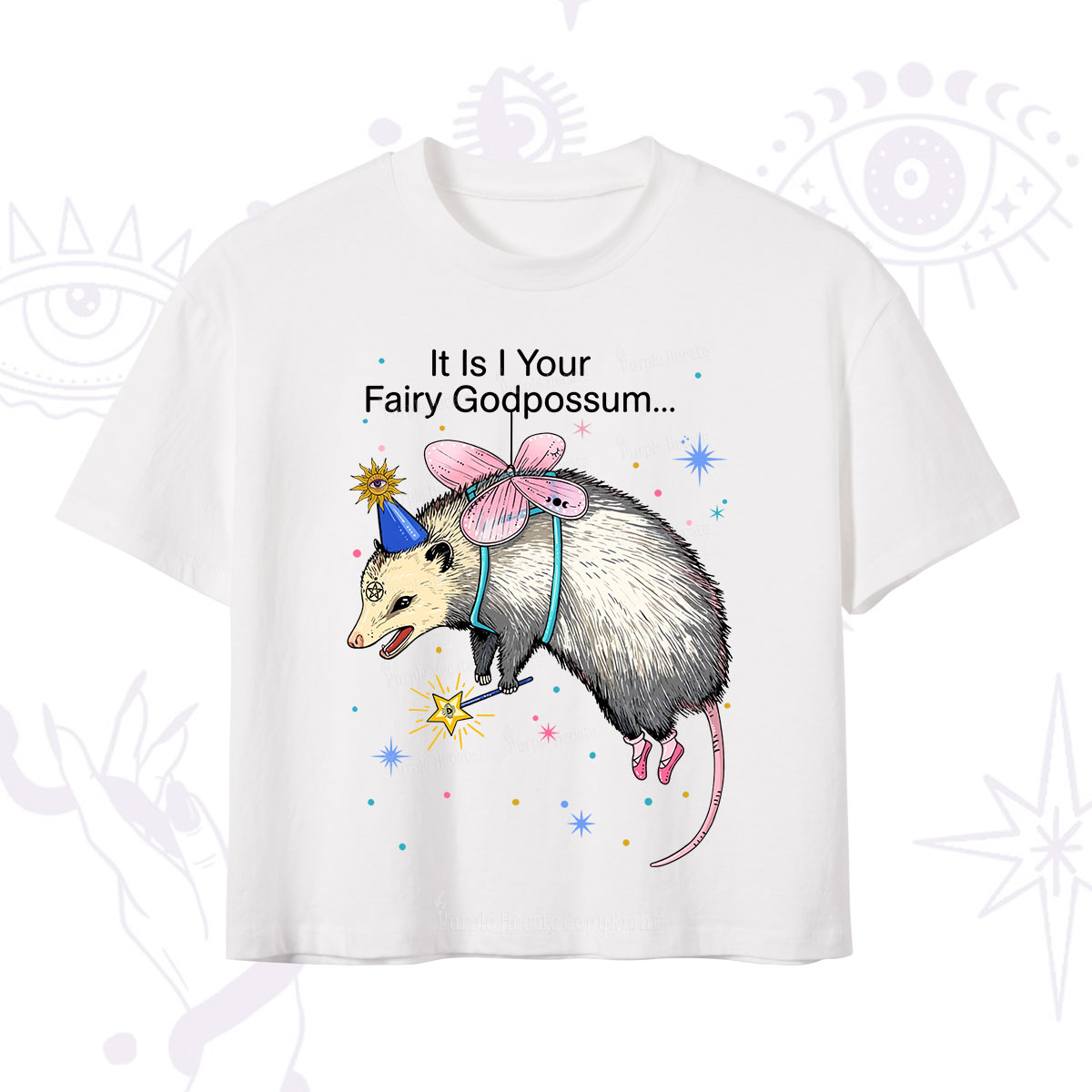 Purplehecate It Is I Your Fairy Godpossum Crop T-Shirt