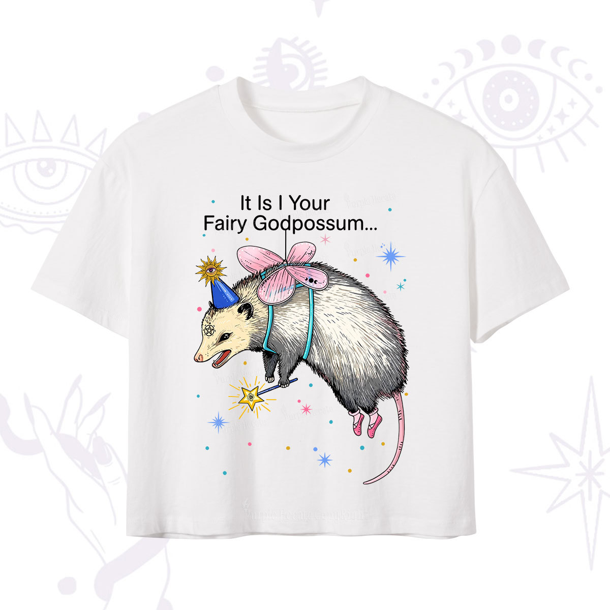 Purplehecate It Is I Your Fairy Godpossum Crop T-Shirt