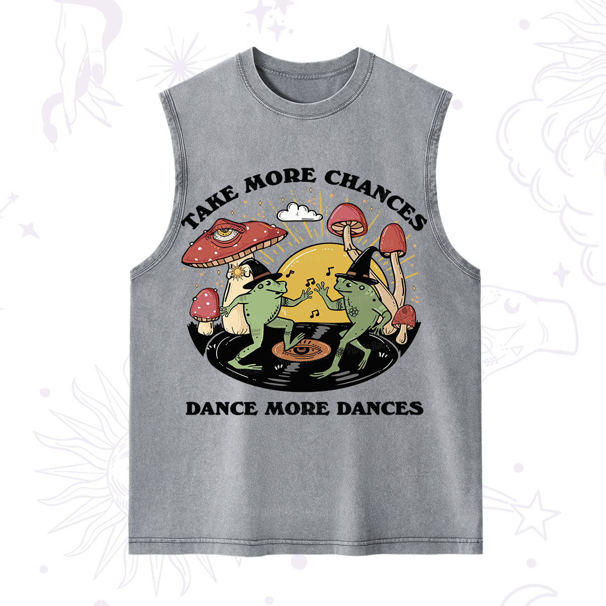 Purplehecate Dancing Frogs Washed Tank