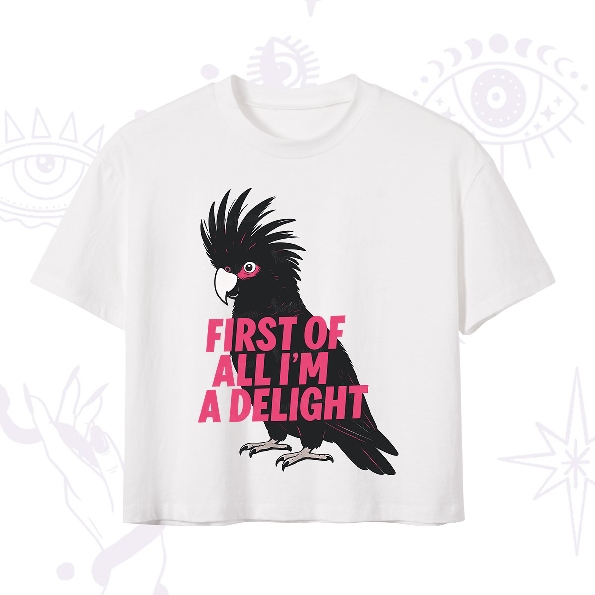 Purplehecate First Of All I'm A Delight Parrot Crop T-Shirt