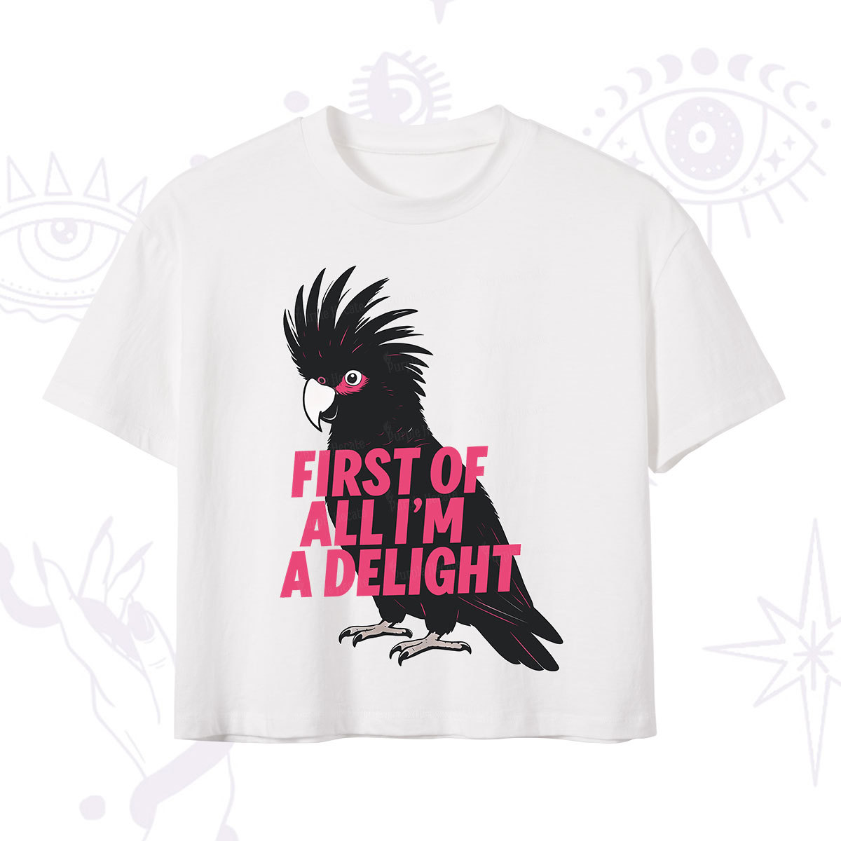 Purplehecate First Of All I'm A Delight Parrot Crop T-Shirt