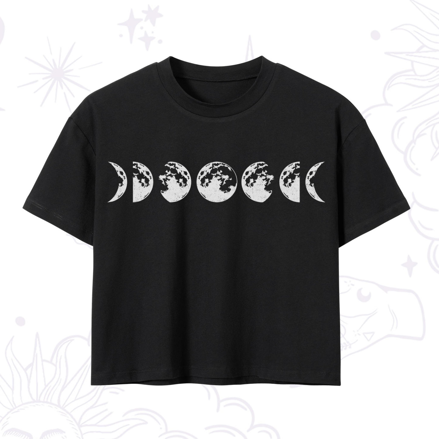 Purplehecate Moon Phases Crop T-Shirt