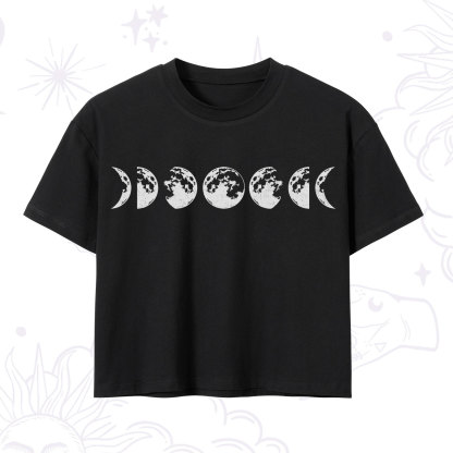 Purplehecate Moon Phases Crop T-Shirt