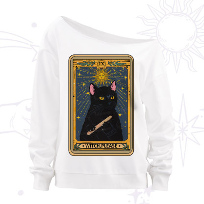 Purplehecate The Witch Please Tarot Off The Shoulder Sweatshirt