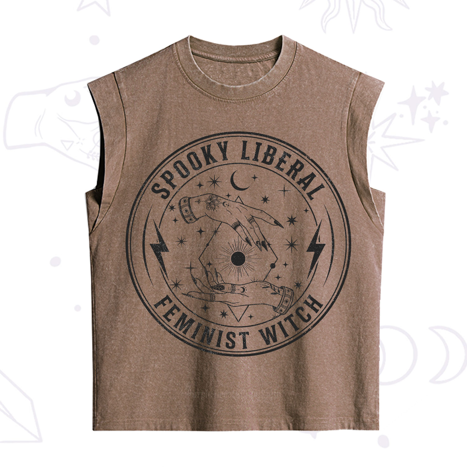 Purplehecate Spooky Liberal Feminist Witch Vintage Washed Tank