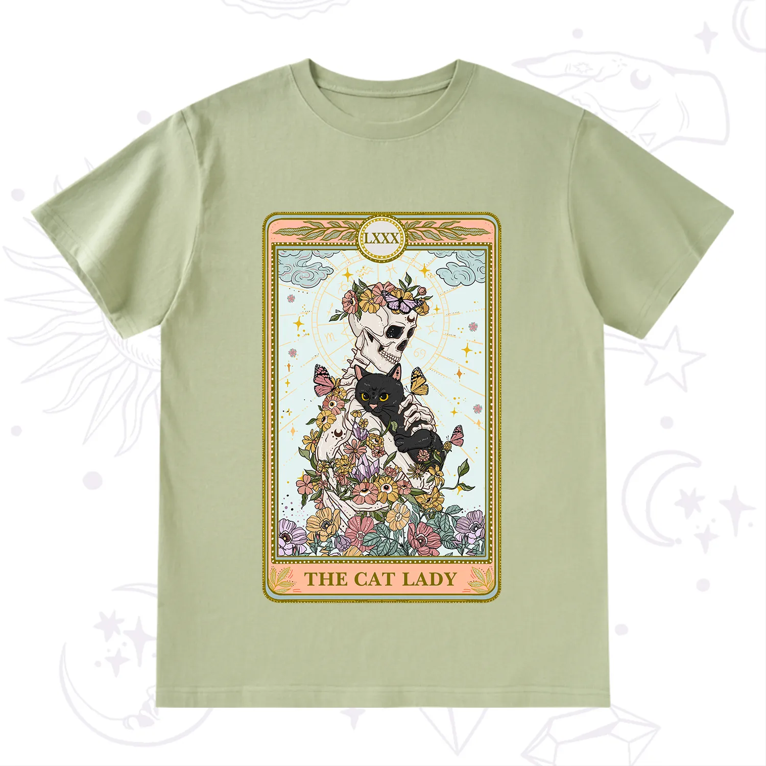 Purplehecate The Cat Lady Skeleton Tarot T-Shirt