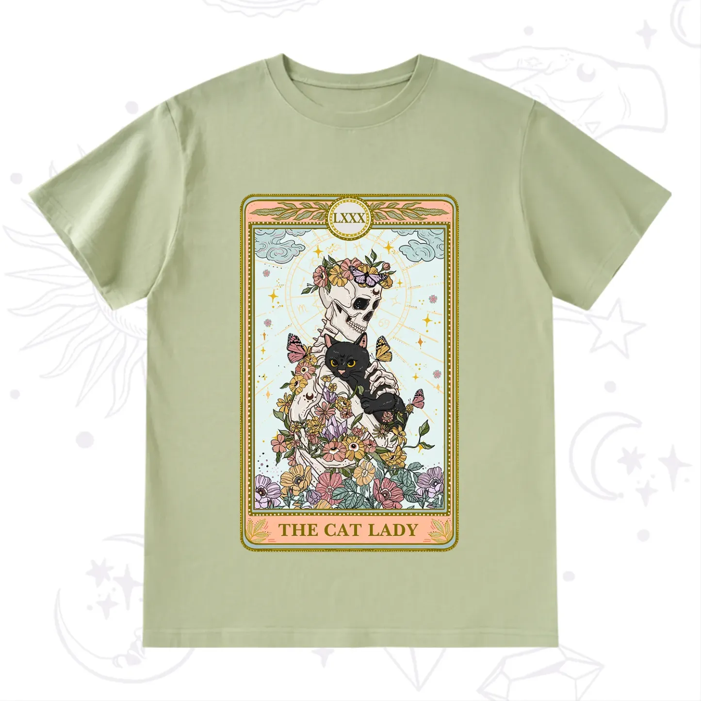 Purplehecate The Cat Lady Skeleton Tarot T-Shirt