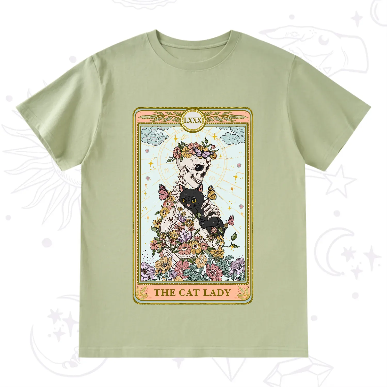 Purplehecate The Cat Lady Skeleton Tarot T-Shirt