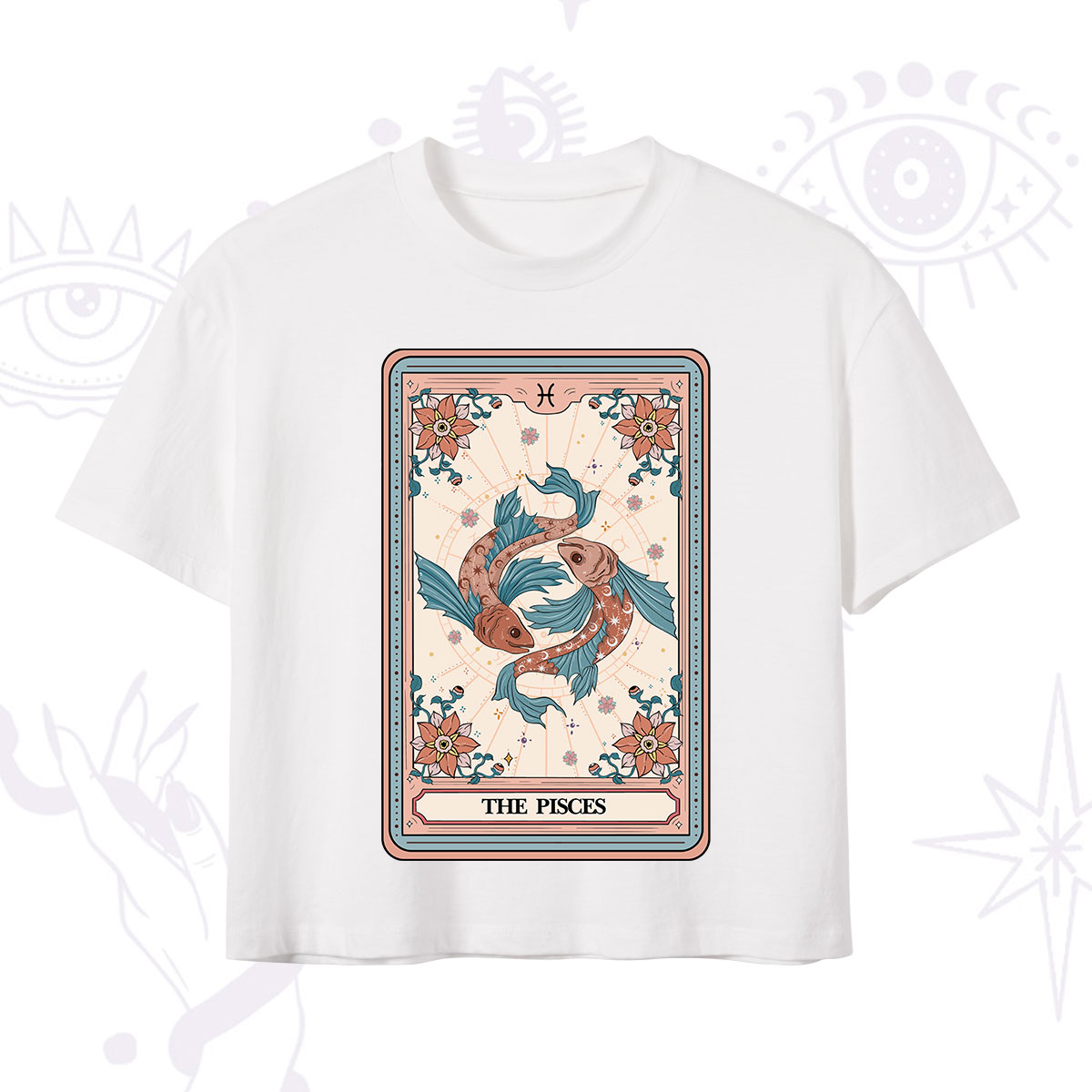 Purplehecate The Pisces Tarot Card Crop T-Shirt