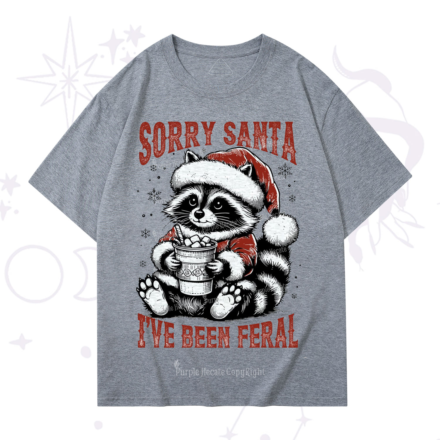 Purplehecate Sorry Santa I've Been Feral Christmas T-Shirt