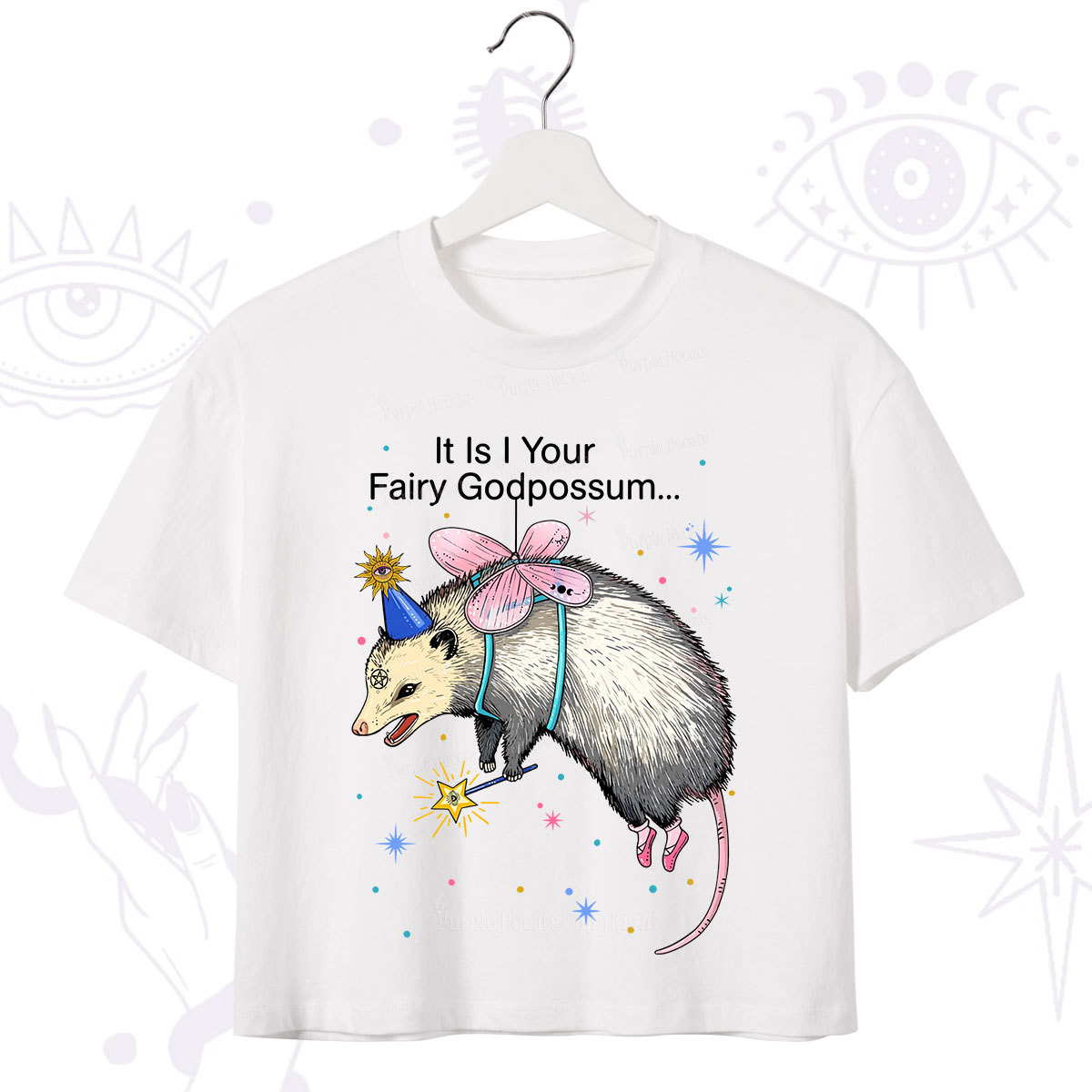 Purplehecate It Is I Your Fairy Godpossum Crop T-Shirt