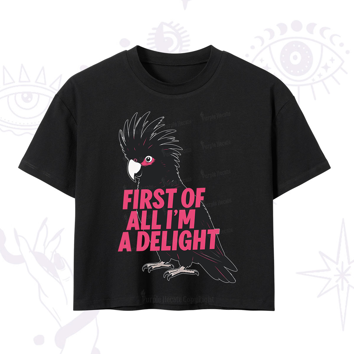 Purplehecate First Of All I'm A Delight Parrot Crop T-Shirt
