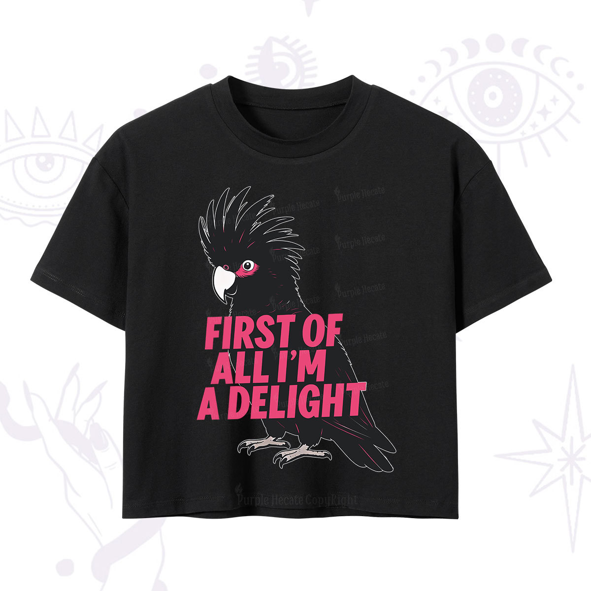 Purplehecate First Of All I'm A Delight Parrot Crop T-Shirt