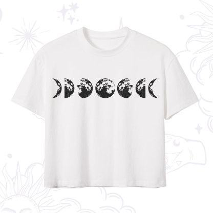 Purplehecate Moon Phases Crop T-Shirt