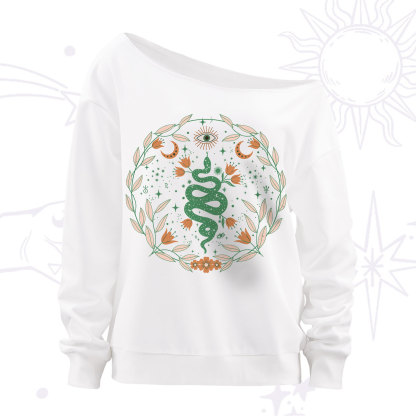 Purplehecate Mystic Serpent Off The Shoulder Sweatshirt