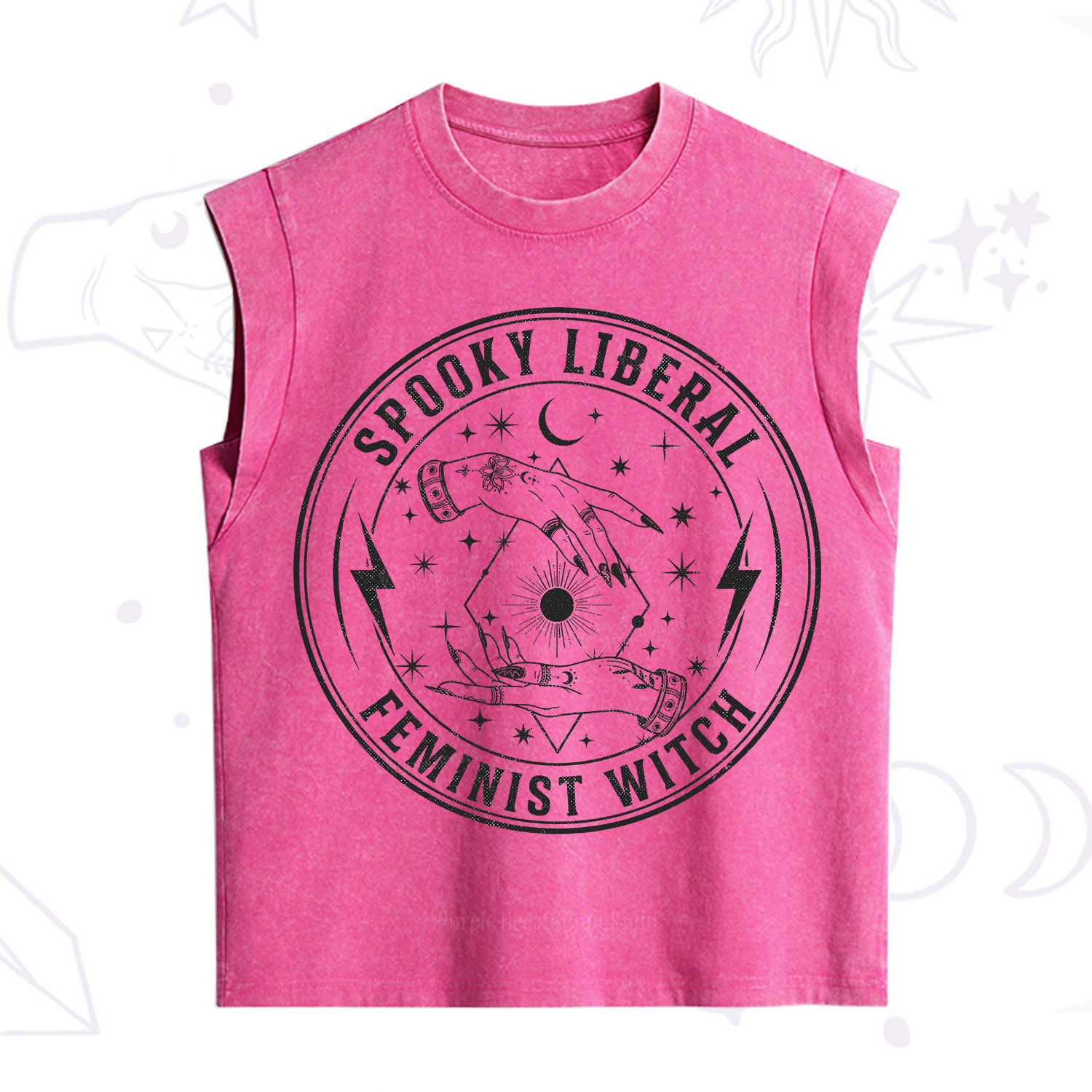 Purplehecate Spooky Liberal Feminist Witch Vintage Washed Tank