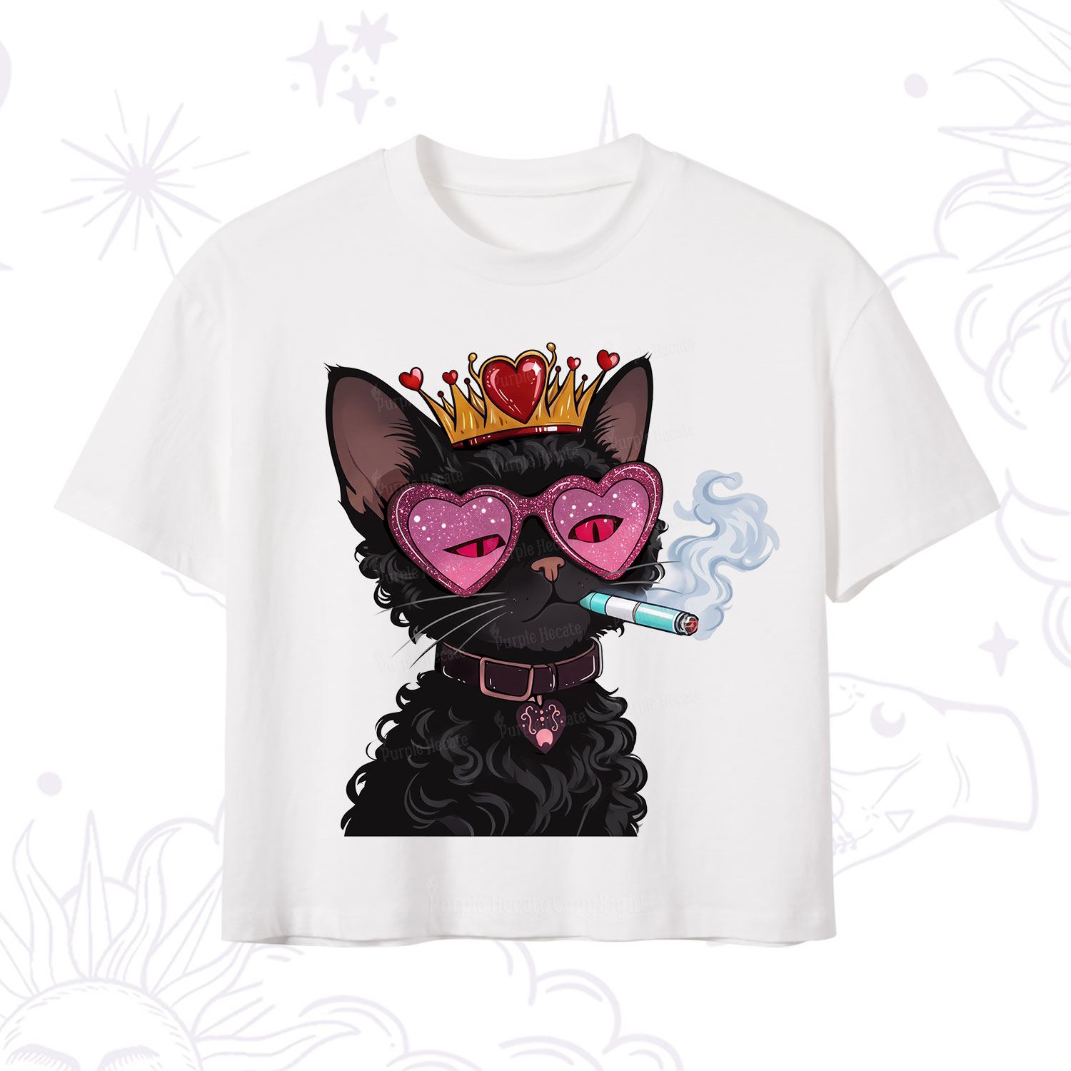 Purplehecate Join the Baddie Era Queen Cat Crop T-Shirt