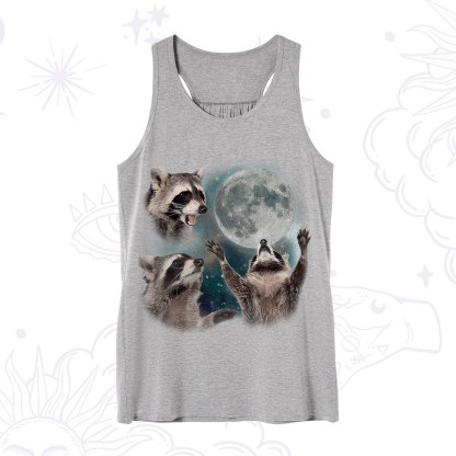 Purplehecate Three Raccoons Retro Graphic Tank