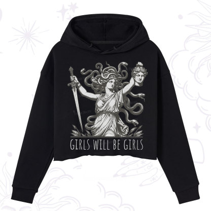 Purplehecate Girls Will Be Girls Medusa Crop Hoodie