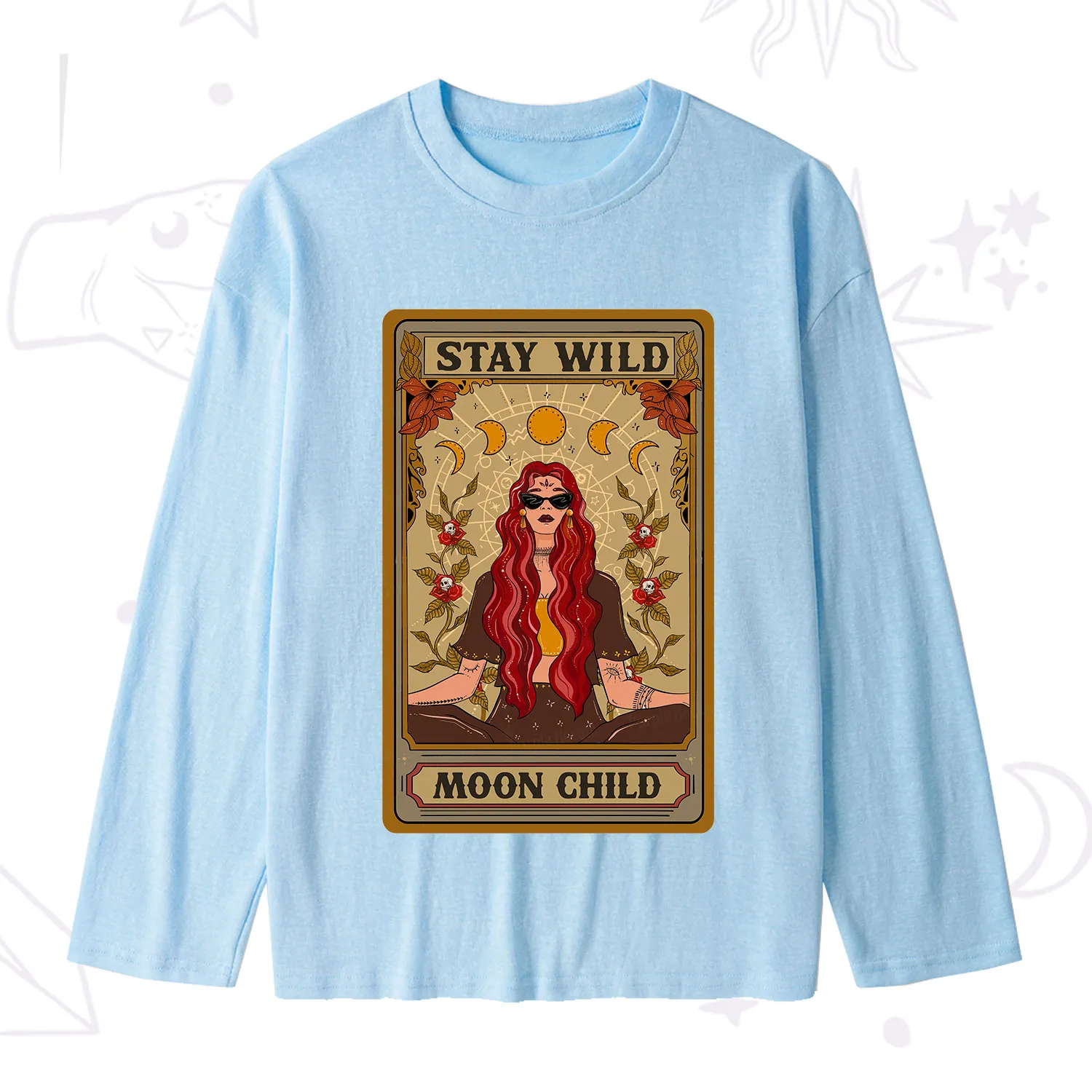 Purplehecate The Stay Wild Moon Child Oracle Card Slub Long Sleeve T-Shirt