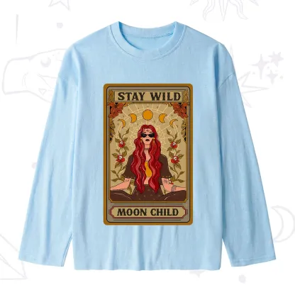 Purplehecate The Stay Wild Moon Child Oracle Card Slub Long Sleeve T-Shirt