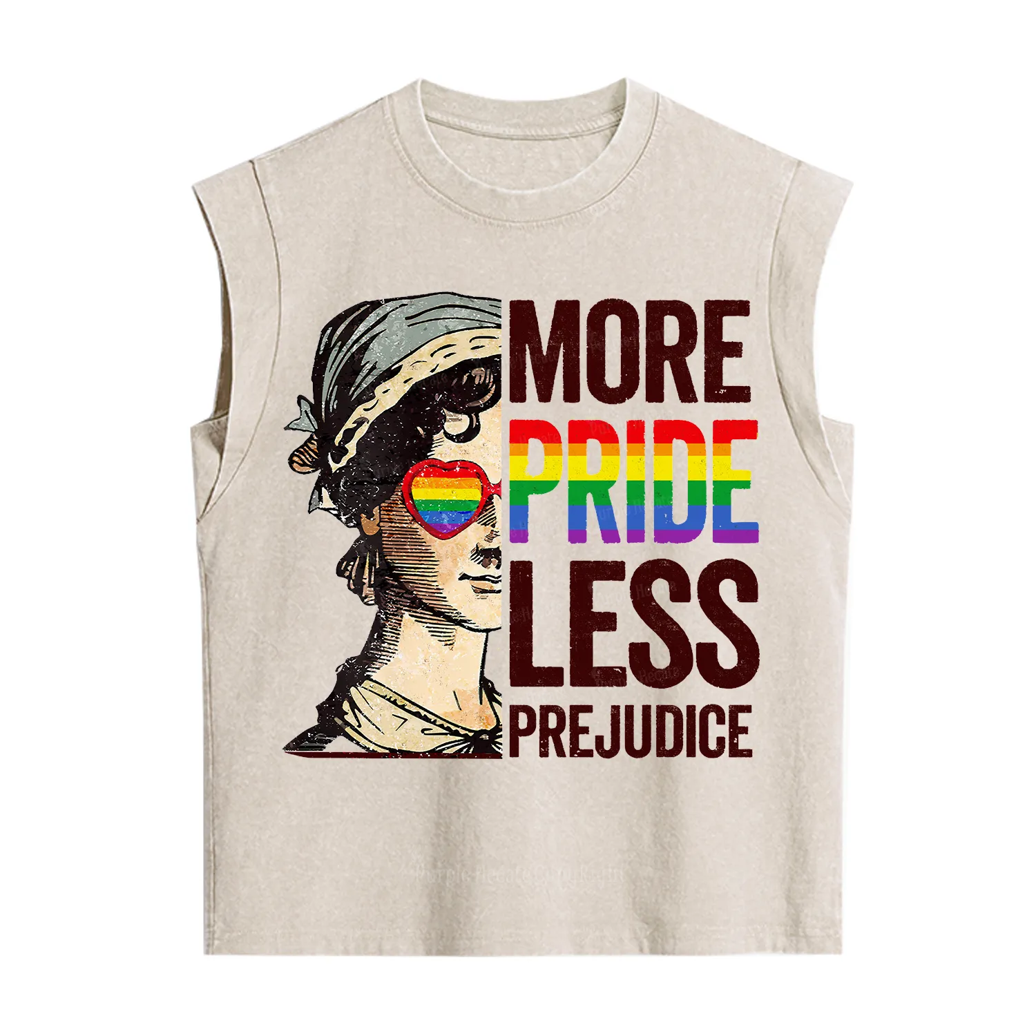 Purplehecate More Pride Less Prejudice Rainbow Vintage Washed Tank