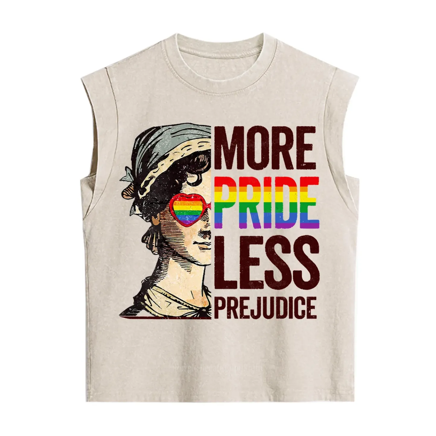 Purplehecate More Pride Less Prejudice Rainbow Vintage Washed Tank