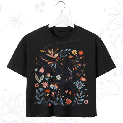 Purplehecate Vintage Fantasy Wyvern Bookish Crop T-Shirt